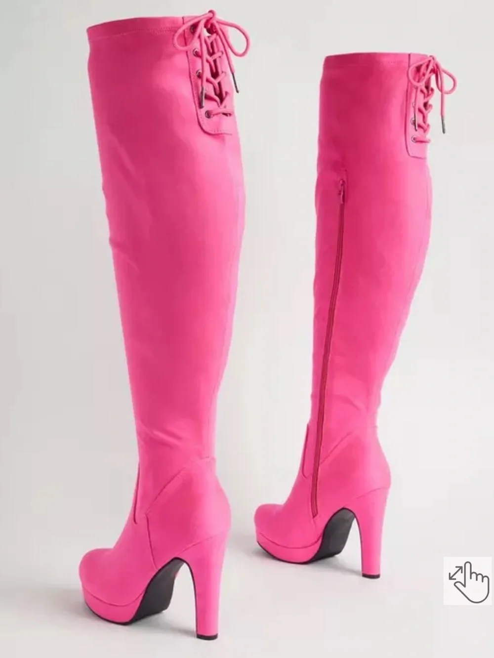 Torrid Over-the-Knee Pink Platform Heel Boots (WW)